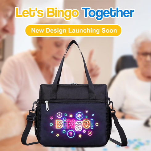 Bingo Bag for Supplies, Large Water Resistant Bingo Carry Bag with Pockets for Daubers, Markers, Gifts