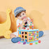 Qilay Wooden Activity Cube for Toddlers 1-3, 5 in 1 Multipurpose ABC-123 Abacus Montessori Learning Toys for 1-3 Year