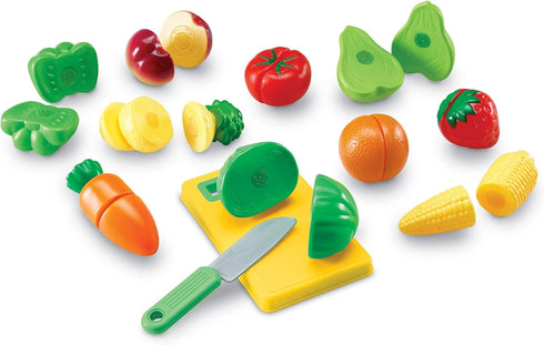 Learning Resources Pretend & Play Fruit, Cutting Fruits and Veggies Toy, Kids