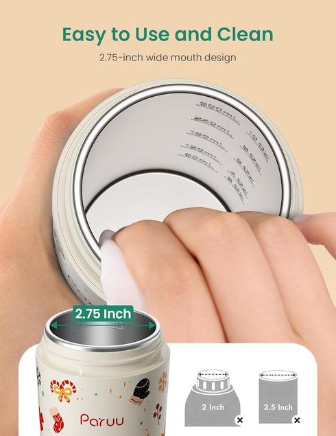 7-Temp 12oz Paruu Portable Bottle Warmer for Travel, Easy-Clean Wide Mouth, Portable Milk Warmer with Fast Heating