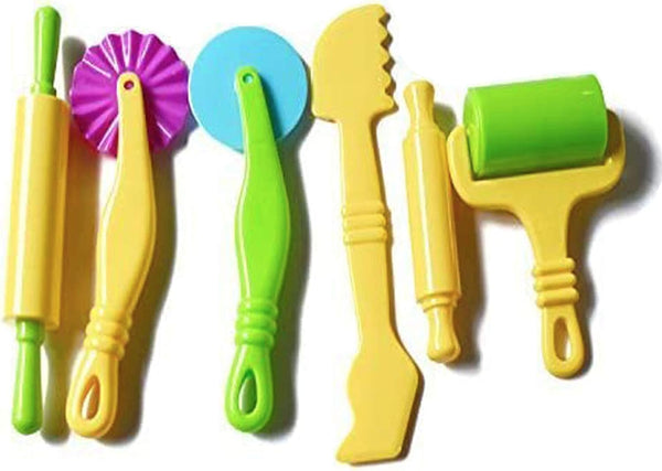 Clay and Dough Tools Kit for Kids, 6 Pieces, Assorted Colors