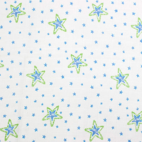 j & alex 100% Set 4, 47 47 Cotton Muslin Swaddle Blankets, of Receiving Blanket for Baby Girls and Boys, Blue Large x