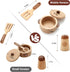 WHOHOLL Wooden Kitchen Sets for Kids, Play Kitchen Accessories, Toddler Cooking Toys Ages 3-5, Montessori Tools Gifts