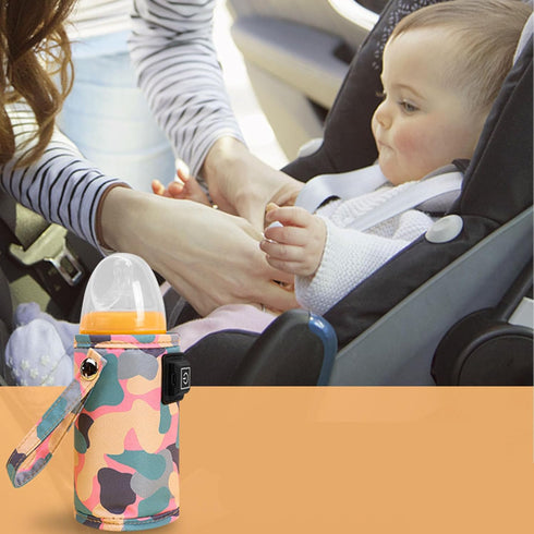 SHINLHUA USB Warmed Infant Bottle Nonconductor with Plan Modifiable Shoulder Strap for Travel Feeding Security Polyster