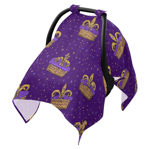 Dalzium Mardi Gras King Cake Purple Car Seat Cover Baby, Carseat Canopy Cover
