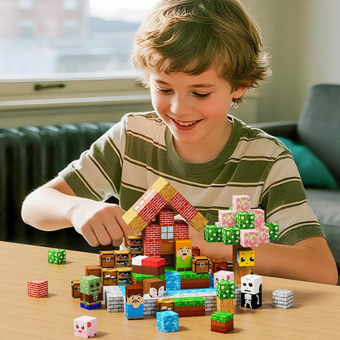 NETEHU 150PCS Magnetic Blocks, Stacking Magnets for Kids, Toy for Learning Toys, STEM Travel Magnet Building Toys