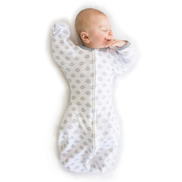 SwaddleDesigns Transitional Swaddle Sack with Arms Up, Half-Length Sleeves & Mitten Cuffs, Small, 0-3 months