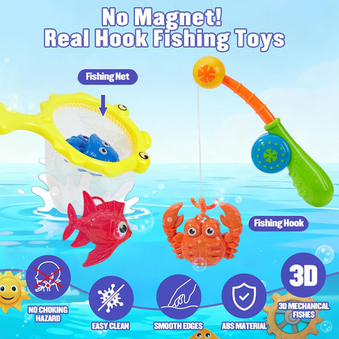 1-3, 22 2-4 1 2 3 4 5 6 8 Toddler Bath Toys for Kids Ages PCS Mold Free Bath Toys Toddlers with Fishing Toy Games
