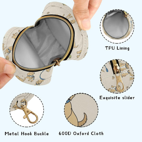 J JOYSAY Golden Retriever Dogs Beige Pattern Pacifier Holder Case with Metal Clip Portable Pacifiers Holder for Baby