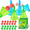Duckura Outdoor Indoor Game Activities for Kids, Pop-Pass-Catch Ball Game with 4 Baskets and 24 Balls, Summer Beach Toys