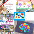 Paint Brushes for Kids with No Spill Paint Cups and Art Smock, 100PCS Brush Set for Toddler Watercolor and Acrylic Paint