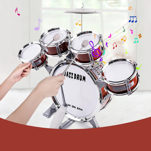 Set, 5 Set Kids Drum PCS Drums for Kids with Stool Mini Band Drum Musical Instruments Toys Birthday for Toddlers Boys