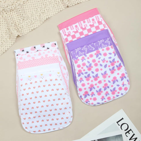 2-in-1 6 Pack 3 Burp Cloths and Baby Bips - Large Super Absorbent Soft Cotton Burping Cloths for Spit Up, Layers Thick