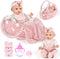 Dreamon 12'' Baby Doll Playset with Carrier Bassinet Bed, 11PCS Baby Doll