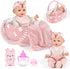 Dreamon 12'' Baby Doll Playset with Carrier Bassinet Bed, 11PCS Baby Doll