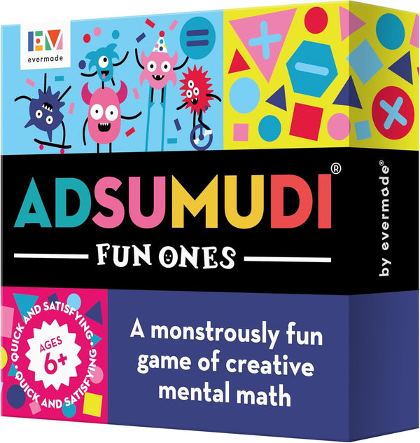 Adsumudi Math Game - Fun Ones - Fast-Paced Game for Mental Math Practice, Party Time for Kids and Adults