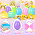 100Pcs 2.4" SevenQ Plastic Easter Eggs Fillable, Empty Colorful and Golden Eggs for Easter Basket Stuffers Gifts