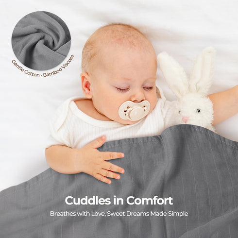 CottCare 4-Pack 45''x45'' Muslin Swaddle Blankets for Babies, Ultra Soft Breathable Receiving Blankets, Large Baby