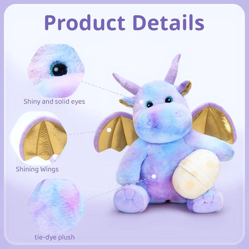 Animal,6 Mommy 3 Tezituor Purple Stuffed Dinosaur for Girls,Cute Dragon Stuffed Pcs Dino Plush Toy with Baby