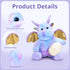Animal,6 Mommy 3 Tezituor Purple Stuffed Dinosaur for Girls,Cute Dragon Stuffed Pcs Dino Plush Toy with Baby
