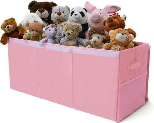 Extra Large Toy Storage Organizer with Lid, Sturdy Collapsible Toy Chest with Dividers for Kids, 37"x16"x14"