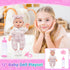 12" Playset 6 12 Inch Ecore Fun Baby Doll and Clothes Accessories - Pcs Doll with Pink Romper Outfit, Headband, Socks