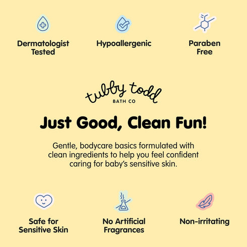 3-Step 2oz 2oz 1oz TUBBY TODD Baby Bath & Skincare Routine - The Regulars Bundle - Baby Shampoo and Body Wash, Everyday