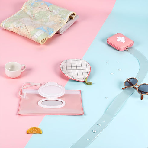 Myuiao Set Baby Wipes Travel Case,Baby Wipe Case Travel Holder Keeps Wipes Moist of Wet Wipes Holders Cases Portable
