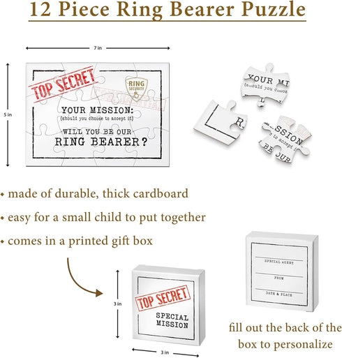 Lillian Rose Gift - Will You be Our Ring Bearer Puzzle, One Size, White