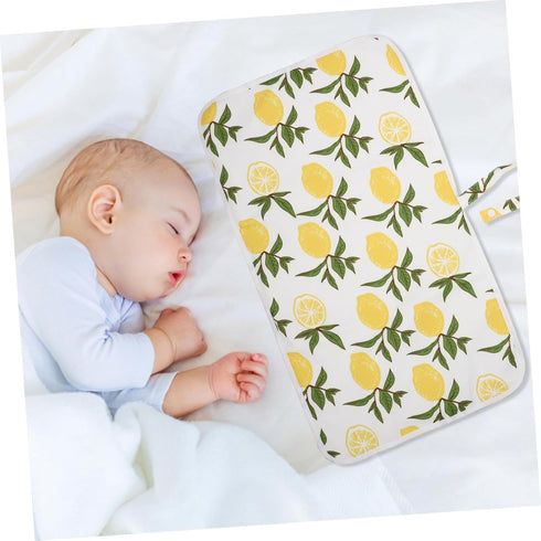 Lemon Color Portable Changing Pad - Soft Travel Diaper Cushion