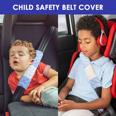 4 Pack Baby(9.8'X2.2''inch) Car Seat Belt Straps Cover for Baby Kids, Baby Carrier Straps Covers Stroller Strap Pads