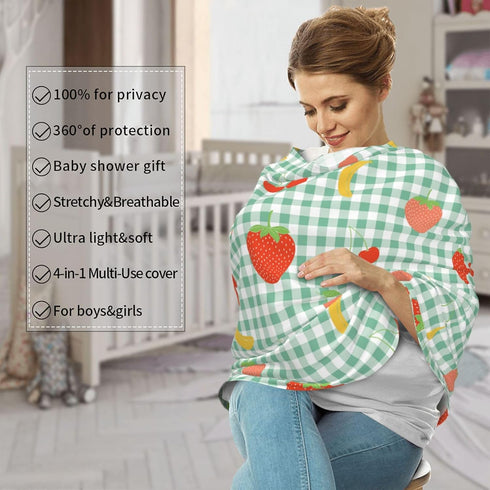 Schgap Cute Fruits Car Seat Cover for Baby Nursing Cover Breastfeeding Baby Carrier Cover Stroller Cover for Toddler