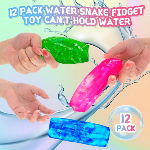 Sonwyoung 12 4.33 1.57''(Lovely) Pcs Water Wigglers Snake Toy Fidget Water Snake Trick Stress Toy Can't Hold Novelty
