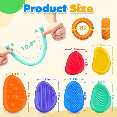 26 Pack Fidget Sensory Toys for Kids: Quiet Squishy Fidgets for Classroom Students Prizes- Textured Soft Fidget Rings