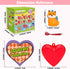 28 Pack SURCVIO Valentines Day Gifts for Kids, Animal Mochi Squishies Filled Heart-Shape Box and Greeting Cards Kawaii
