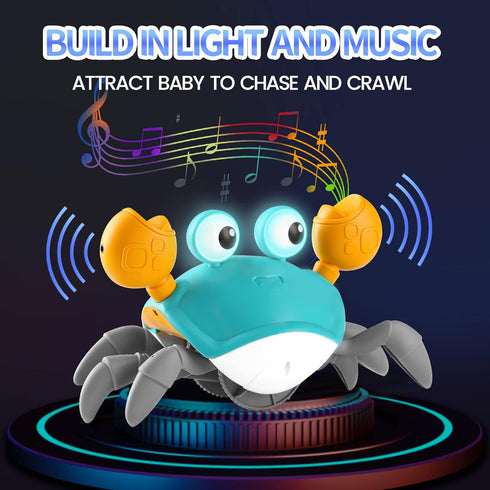 Hirger Crawling Crab Baby Toy, Tummy Time Toys for Infant 3-36 Months, Walking Dancing Crab for Toddler Birthday Gifts