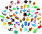 VZZNN 64pcs Mini 3D Printed Animals Bulk, 3D Printed Articulated Flexible Fidget