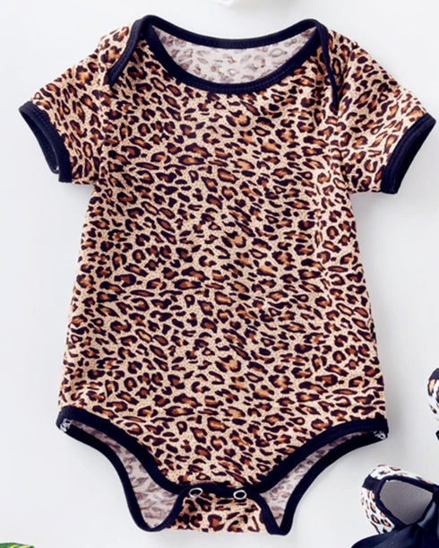 Leopard Romper Clothes Set for 20-22 Inch Reborn Baby Dolls, Newborn Girl Bodysuit Toy