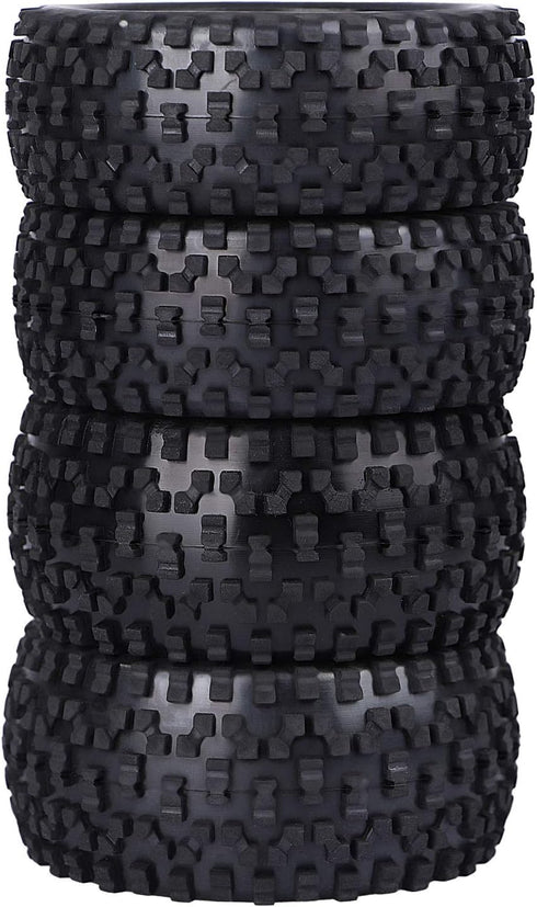 12mm Hex 2.2'' Pre-Glued RC Buggy Wheels and Tires, Out Dia. 3.5'' for 1/10 1/12 1/14 1/16 Off-Road RC Buggy Truck