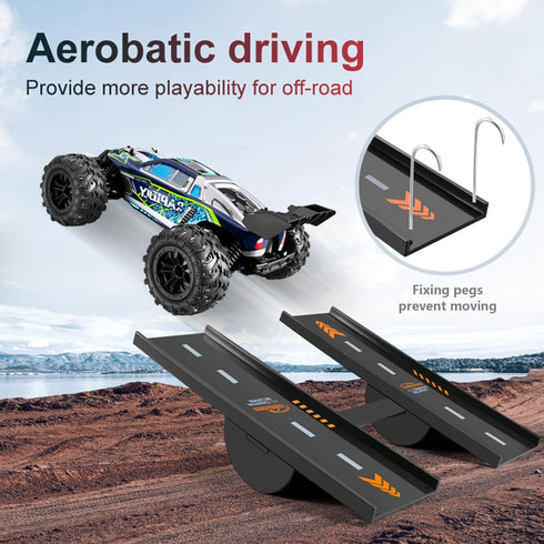 Hobby Fans RC Car Jump Ramp Takeoff Board, Stunt Playset for 1/8 1/10 1/12 1/14 1/16 RC Crawler Accessories