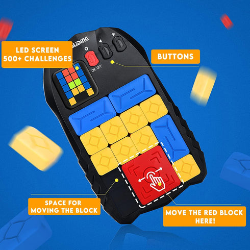 500+ Super Slide Puzzle Games Challenges Electronic Brain Teaser Toy, Portable STEM Slide Puzzles, Fun Travel Games