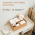 Diaper Caddy Organizer, Hand Rattan Nursery Baby Basket Changing Table Organizer for Baby Essentials, Baby Shower