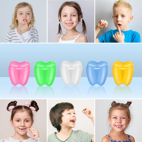 5pcs ARTIBETTER Tooth Saver Necklace - Tooth Fairy Tooth Holder for Kids, Milk Teeth Storage Box & Tooth Keepsake Box
