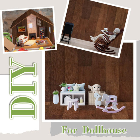 24 8.27 11.69 Inch Flutesan Pcs Miniature Dollhouse Wallpaper and Flooring Peel and Stick Mini DIY Self Adhesive