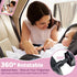 2-in-1 360 Baby Car Mirror with Lights & Soft Sounds, Cry Detector, Clear Night View, Rotation, Shatterproof, Rear
