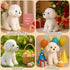White Toy Poodle Stuffed Animal Dog, Plush Toy for Kids and Babies, Perfect Birthday & Easter Gift, 12.6"