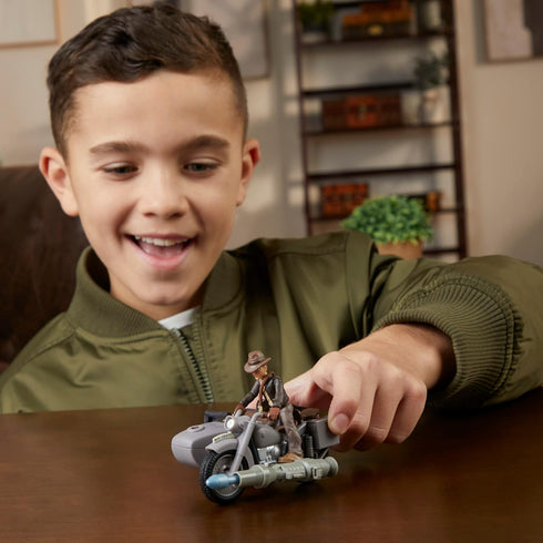 Indiana Jones Worlds of Adventure Action Figure Set with Motorcycle and Sidecar, 2.5-Inch for Ages 4+