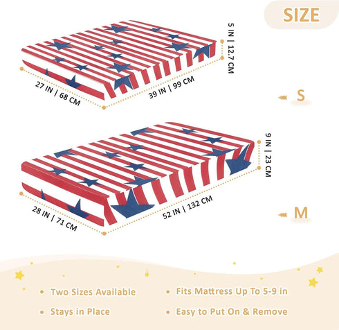 CZXW 52" 28" Vintage American Stars Crib Sheets Fitted x Natural Cotton Soft & Breathable for Baby Crib Mattress