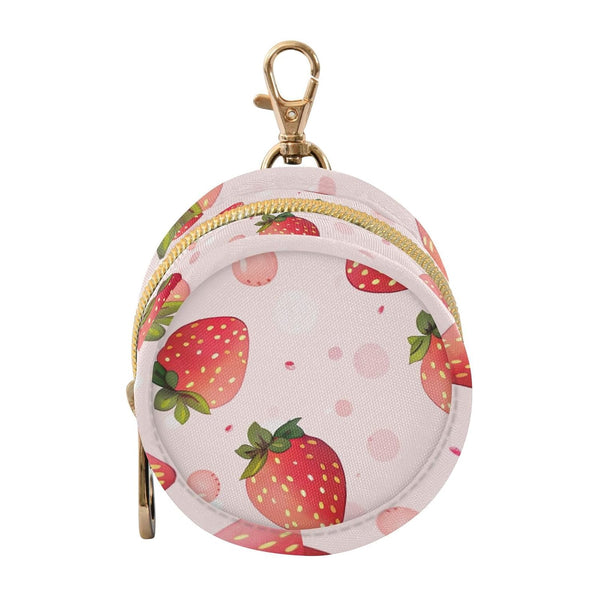 YETTASBIN Strawberry Portable Pacifier Holder Case with Metal Hook Buckle & Zipper for