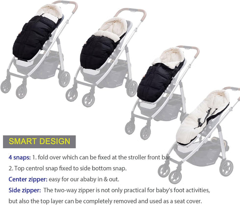 Weatherproof Winter Footmuff for Stroller Toddler, Univerisal Footmuff Infant and Toddler, Outdoor Waterproof Winter